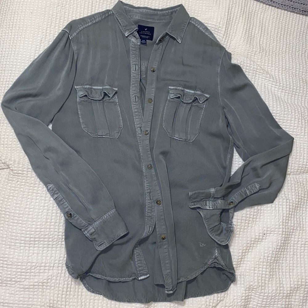 American Eagle Boyfriend Button Down - image 1